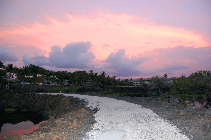 Sunset over anchialine ponds