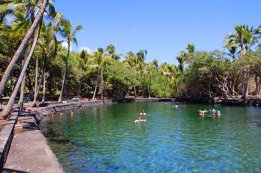 Water heated by the volcano