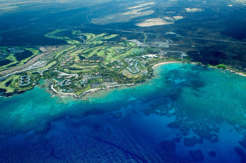 Aerial of Anaeho'omalu Bay