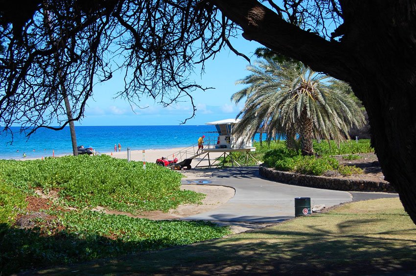 View to lifeguard tower