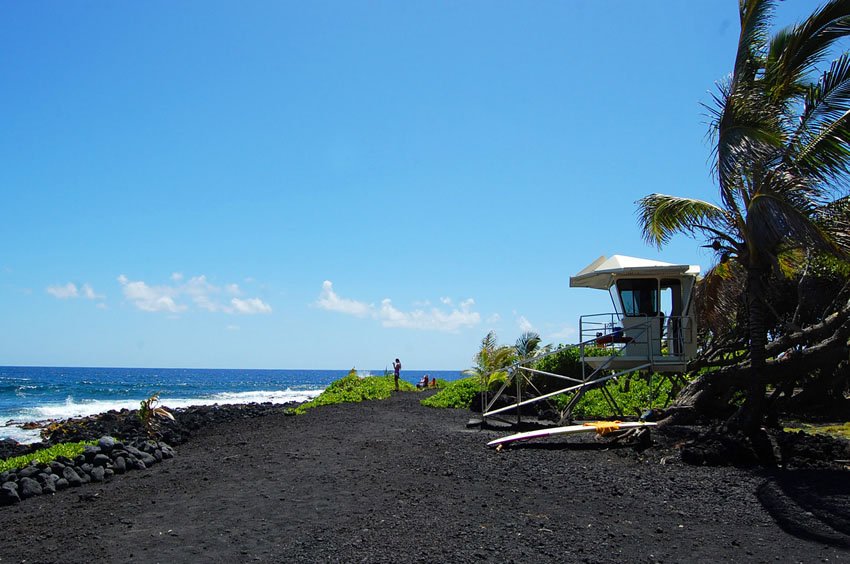 Black-sand beach