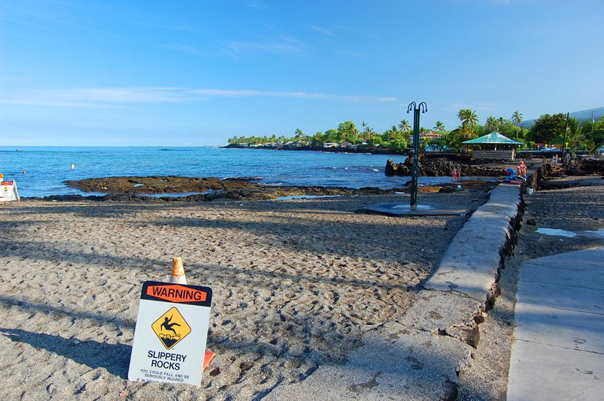 Slippery Rocks warning sign