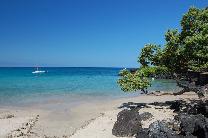 White-sand Kohala beach