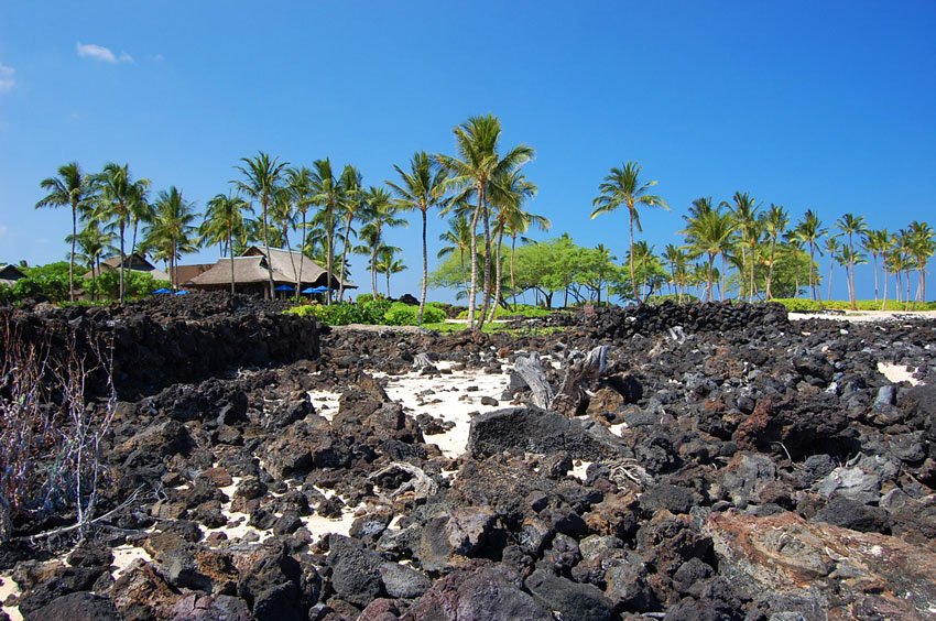 Black lava rocks