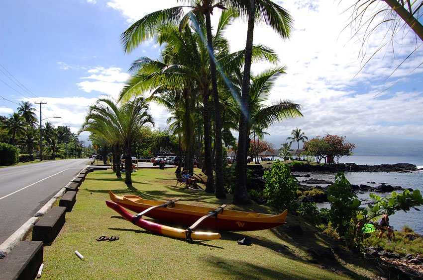 Parked canoe