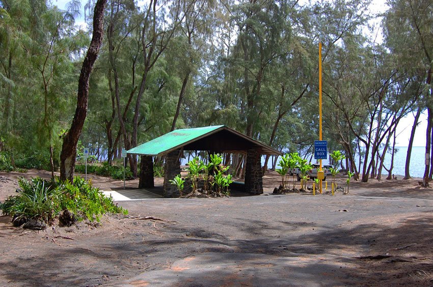 Park pavilion and emergency call box