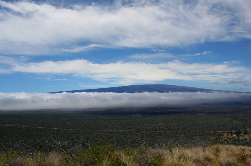 Mauna Kea behind clouds