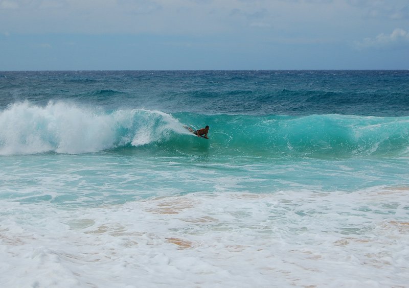 Bodyboarding Sandy Beach