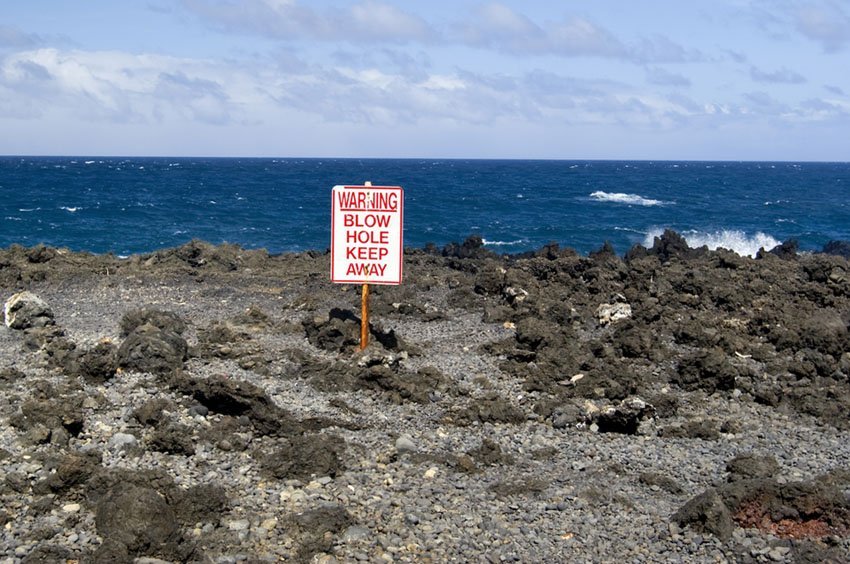 Blowhole warning sign