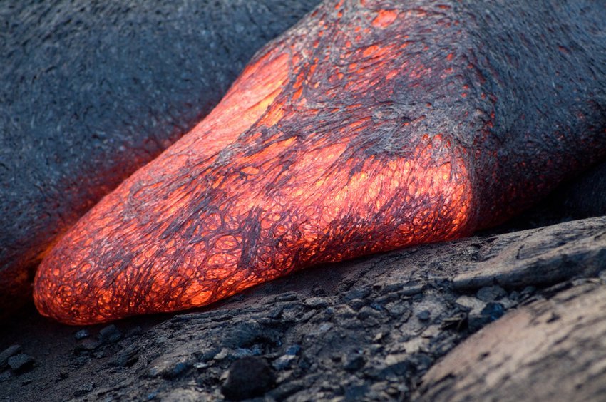 Red lava flow