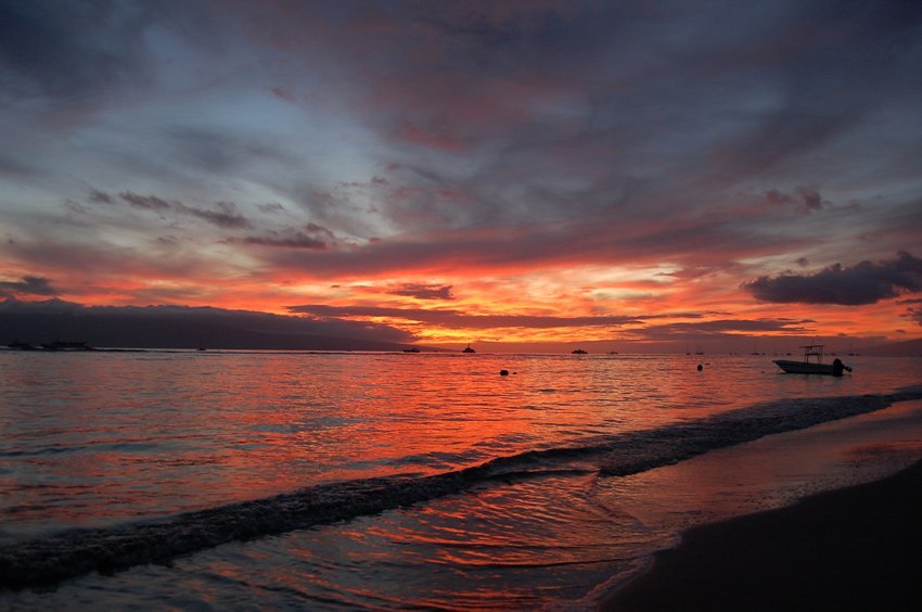 Lahaina sunset over Lanai