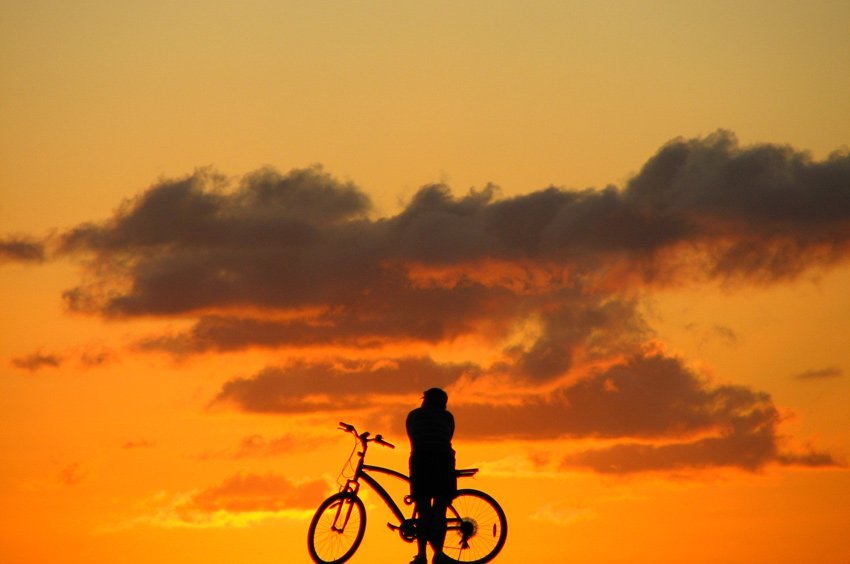 Lonely biker at Magic Island