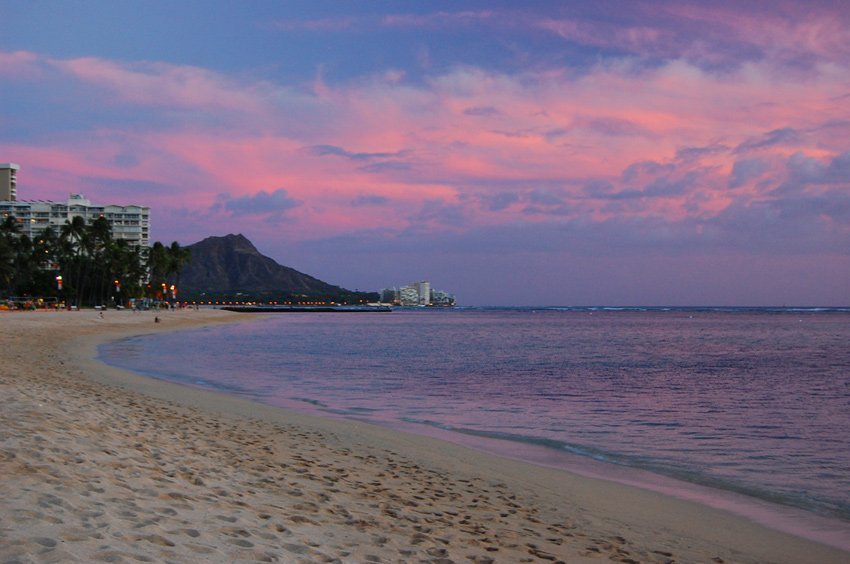 Purple sunset over Diamond Head