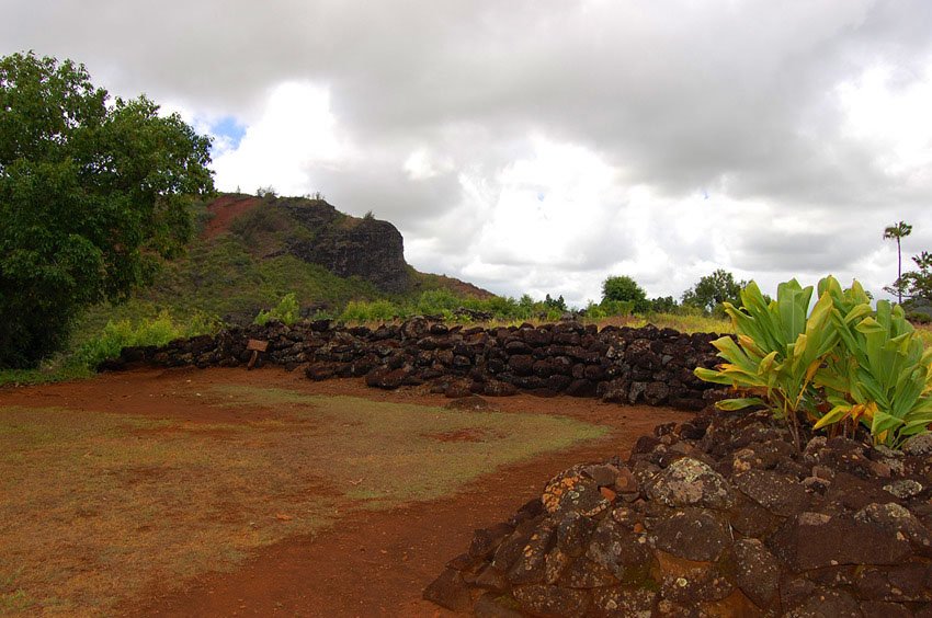 Lava rocks surround the heiau