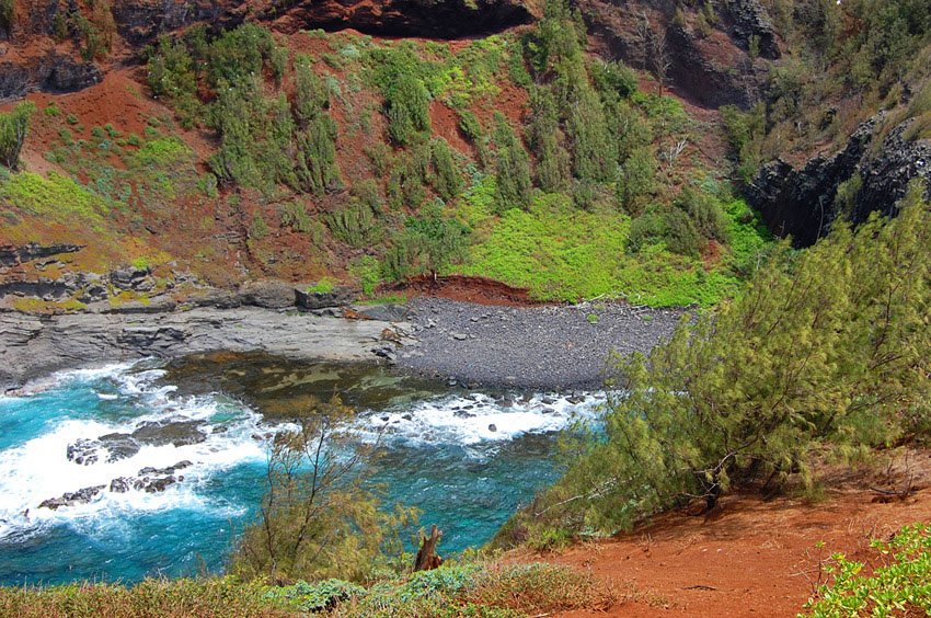 Red soil and blue ocean