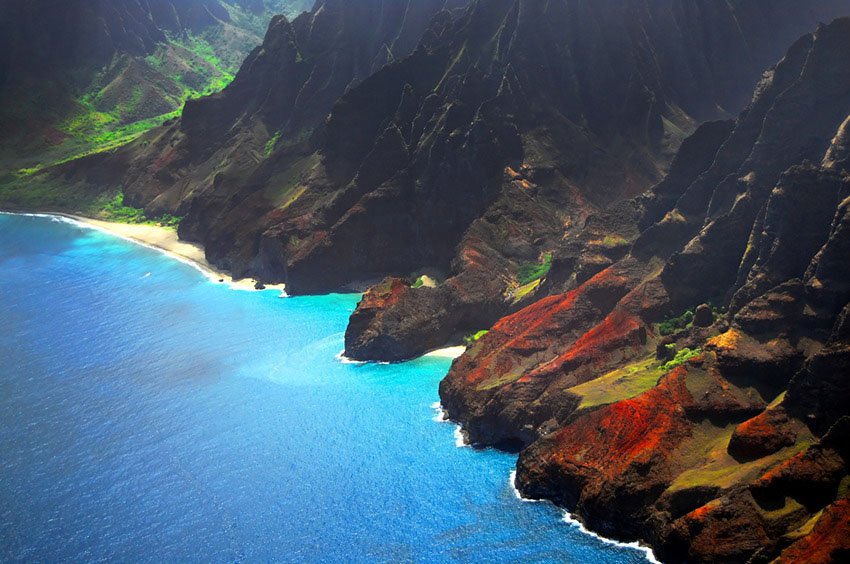 Steep Kauai sea cliffs