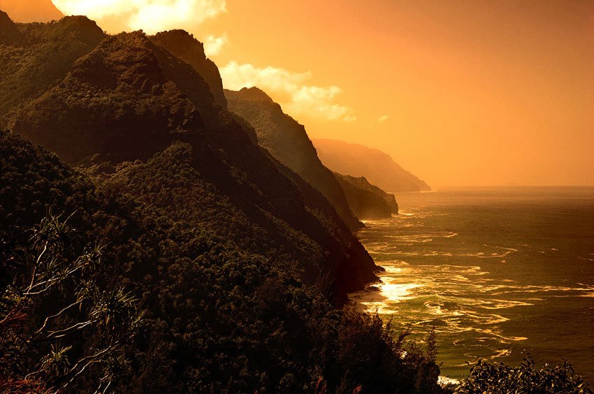 Sunset over Na Pali