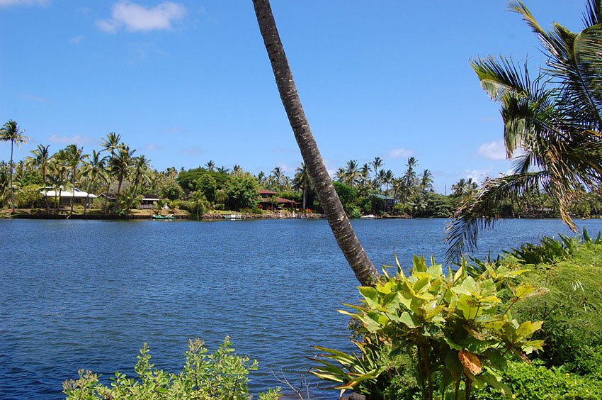 Luxury homes front Wailua River