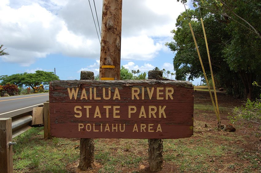 Park sign on the road