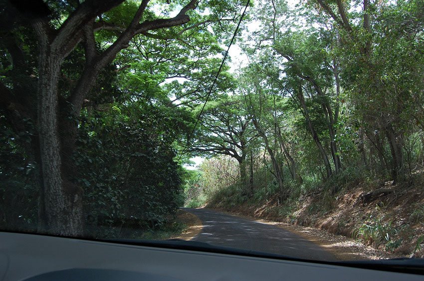 Narrow road to Anahola Beach