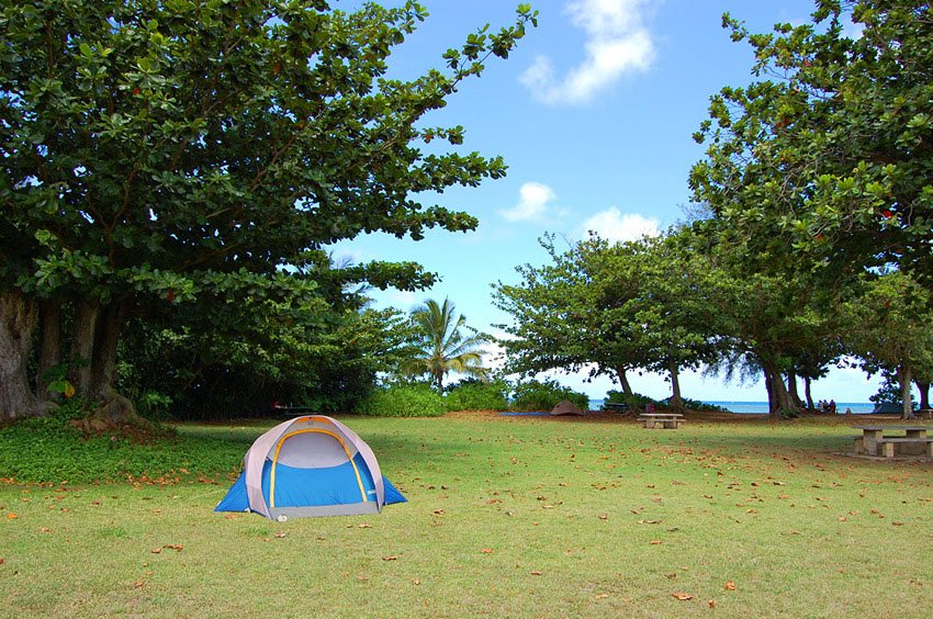 Camping at Anini Beach Park