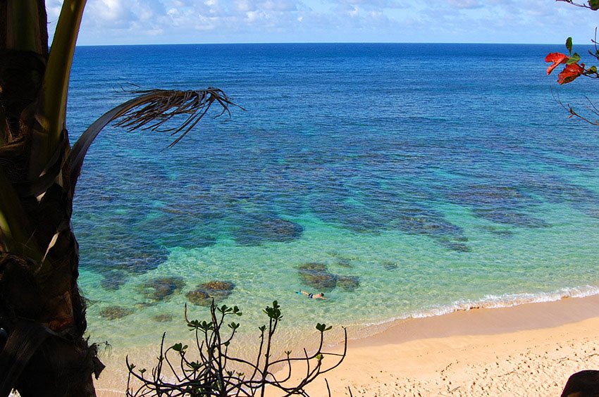 Looking down to Hideaways Beach