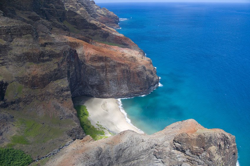 Aerial view of Honopu Beach