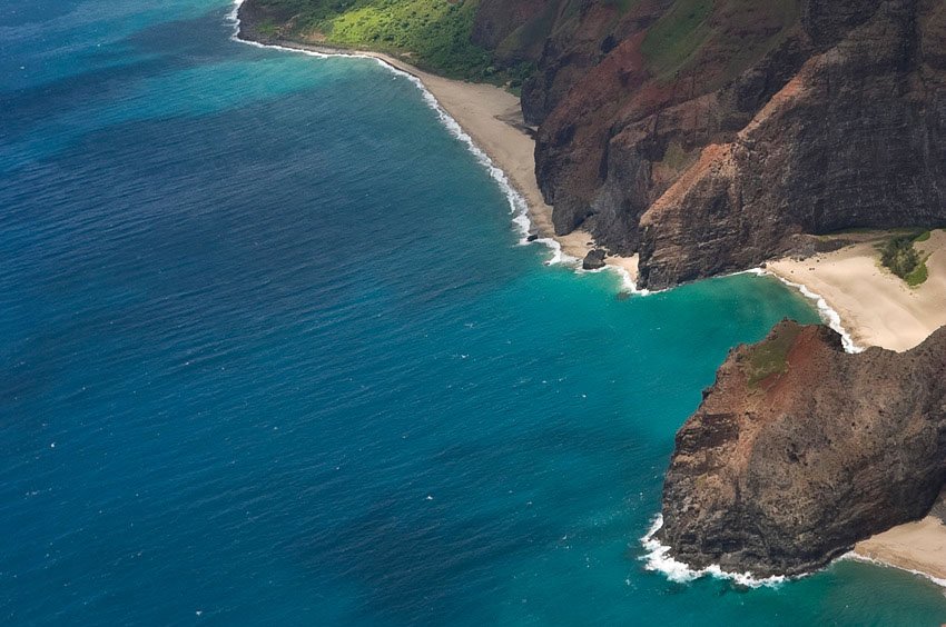 Aerial view of Kalalau Beach