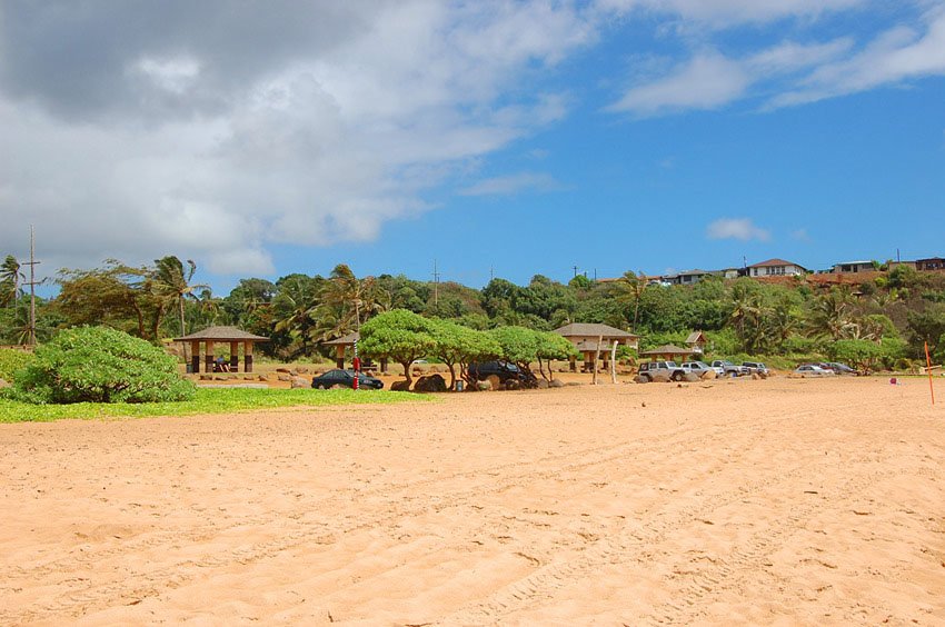 Large parking lot along the beach