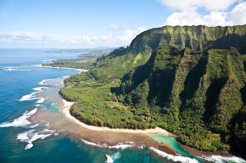 Aerial of Ke'e Beach