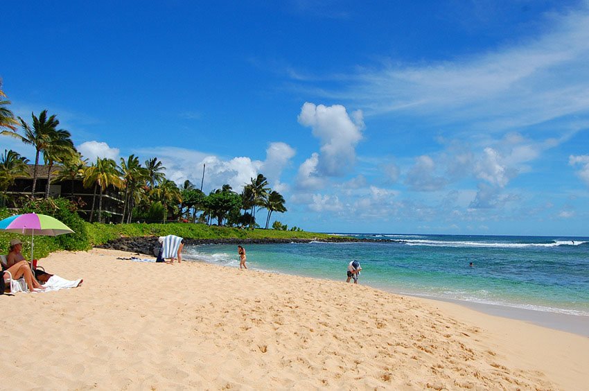 Popular beach in Poipu