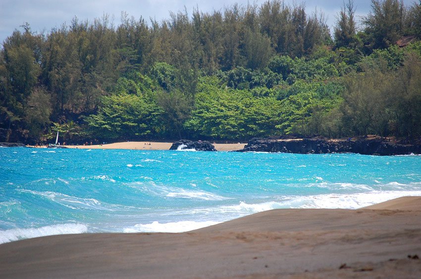 View to the Kahalahala portion of the beach