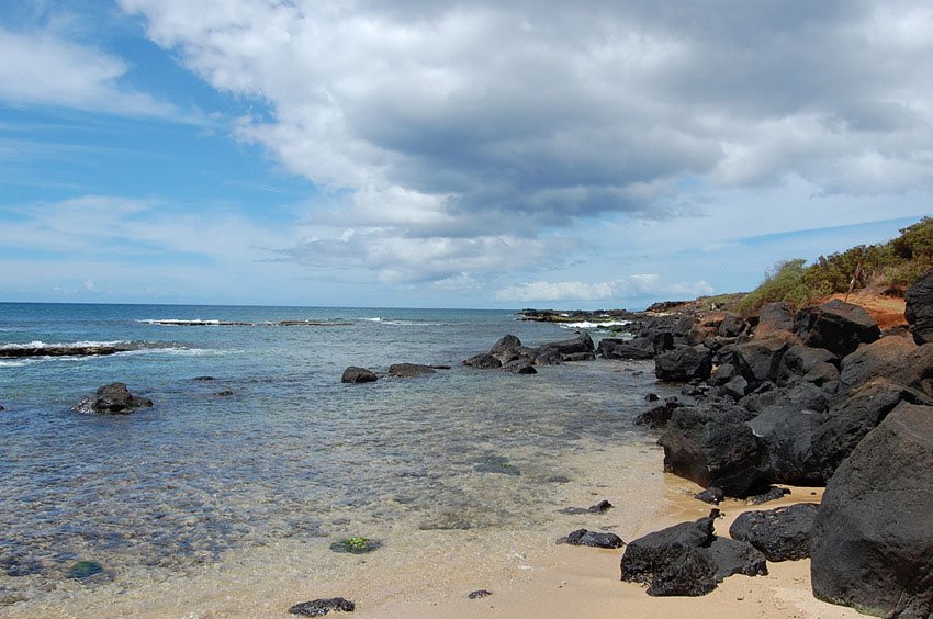 Black lava rocks