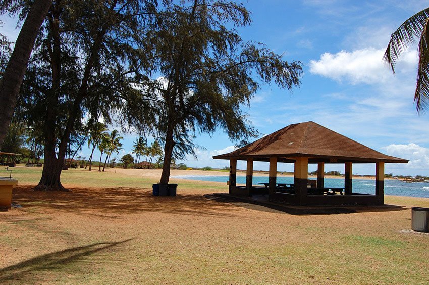 Sheltered picnic table