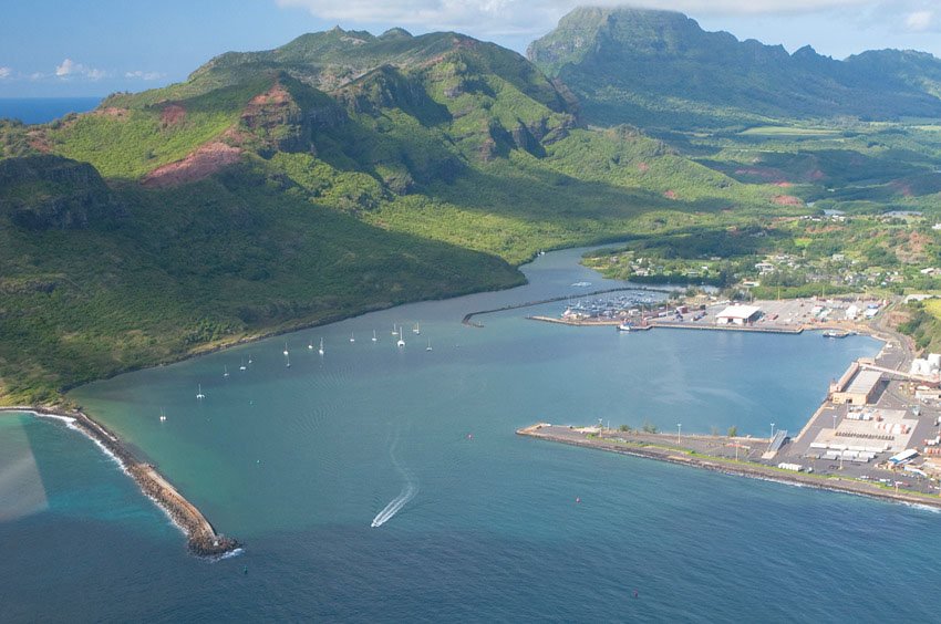 Aerial view of Nawiliwili Harbor