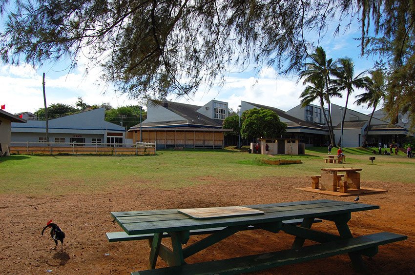 Picnic area behind Anchor Cove Center