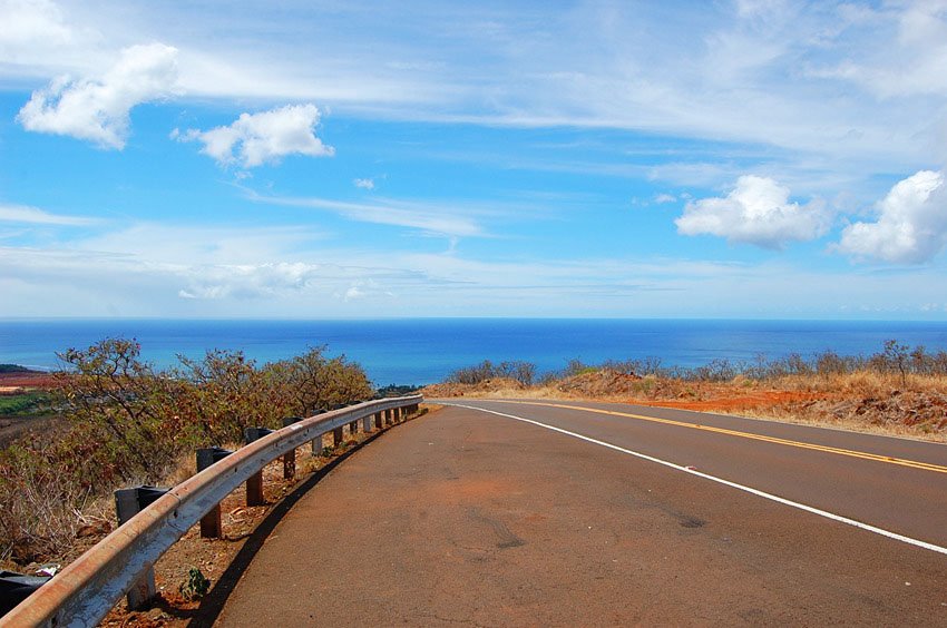 Ocean view from the road