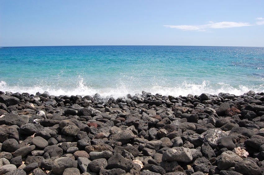 Nearby lava rocks