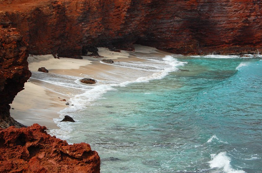 Hidden cove disappears at high tide