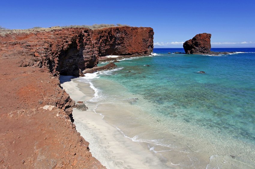 Small white sand beach on Lanai