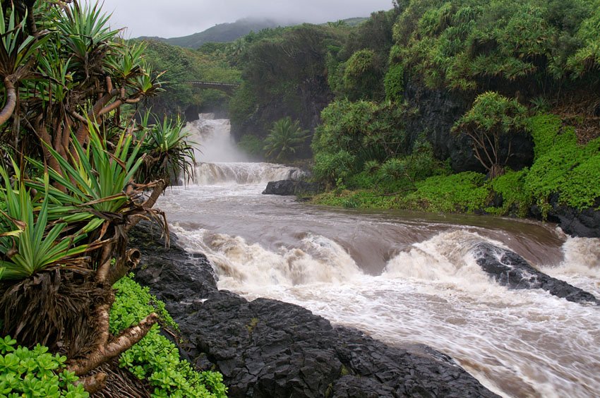 Flash flood at Oheo Gulch