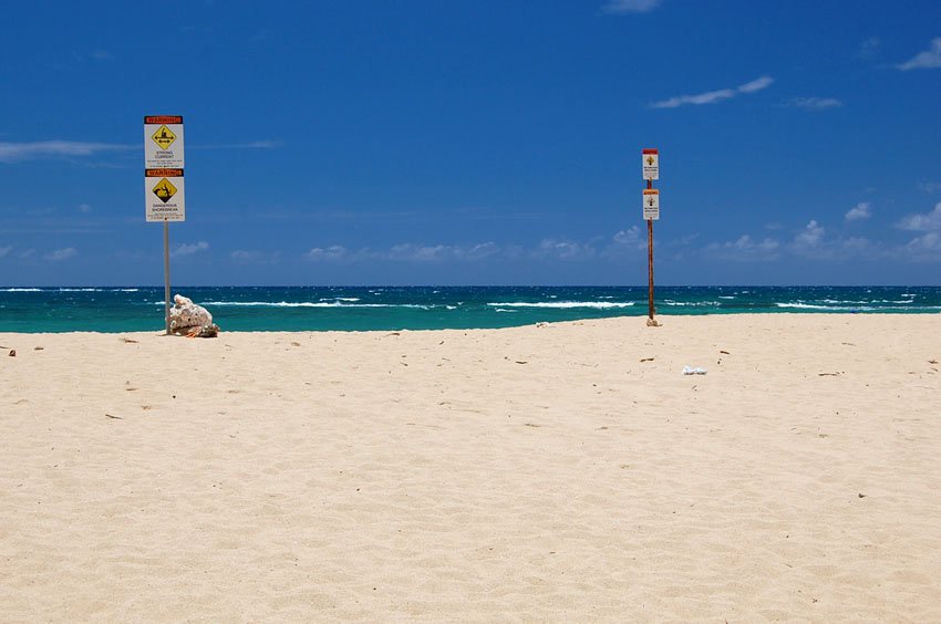 Beach warning signs