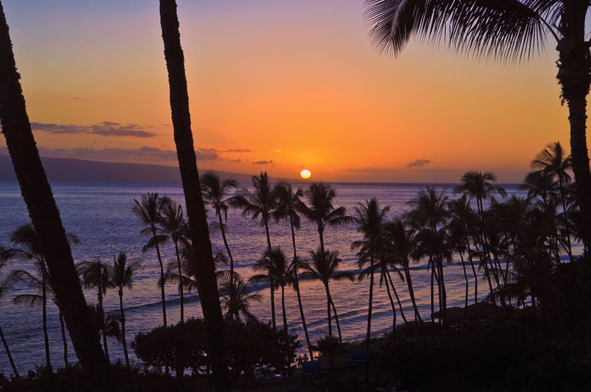 Sunset seen from a hotel room