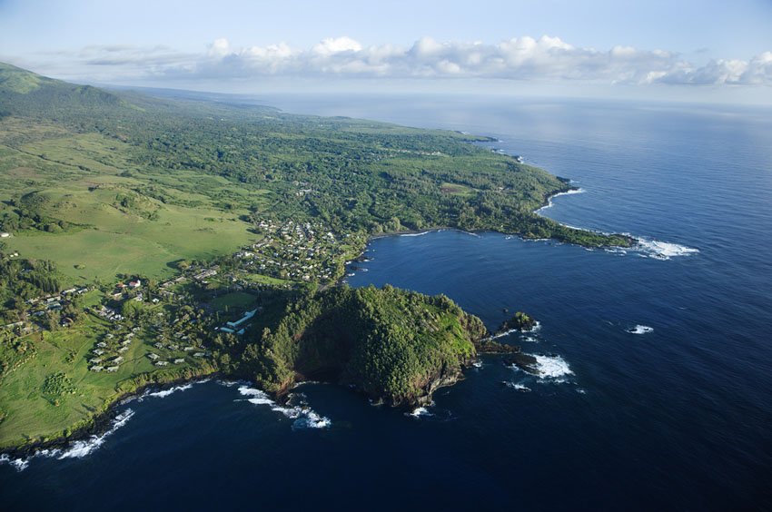 Aerial view of Kaihalulu Beach