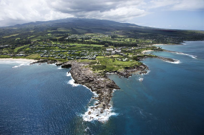 Aerial of Kapalua and neighboring beach