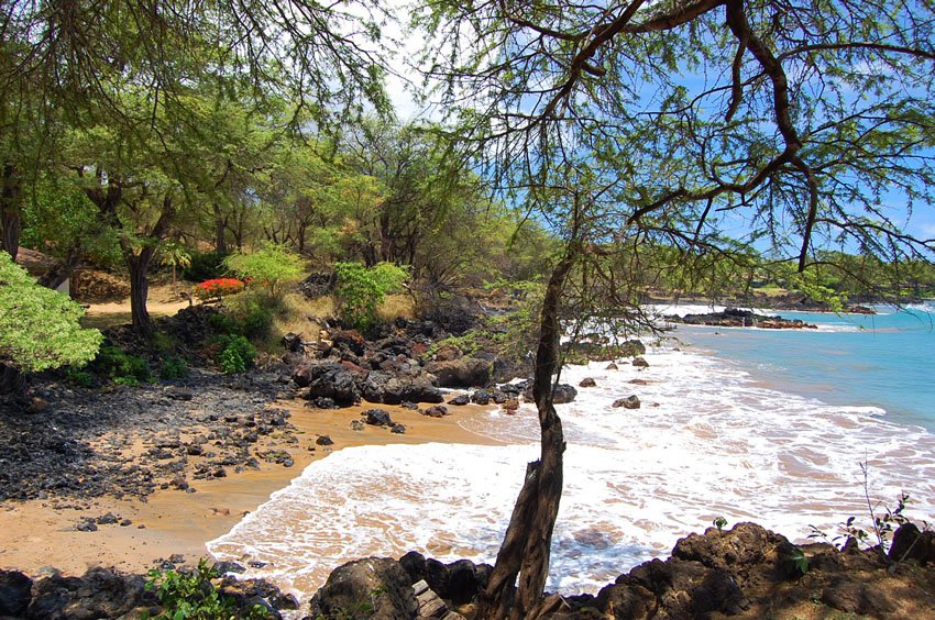 Rocky shoreline on Maui