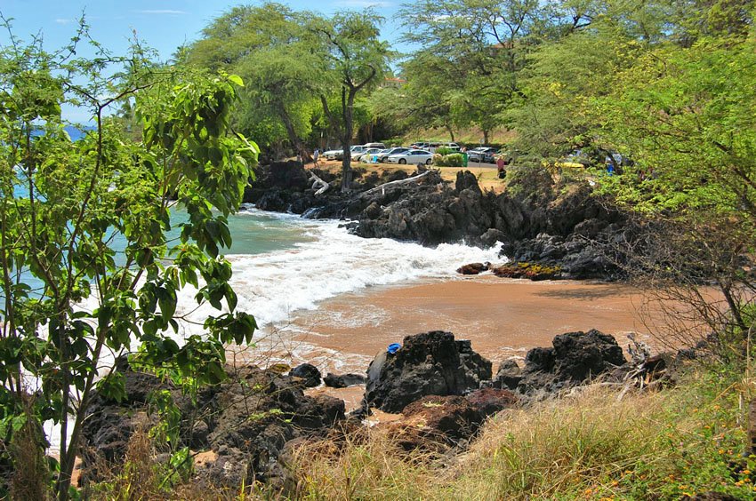 Small sandy beach area