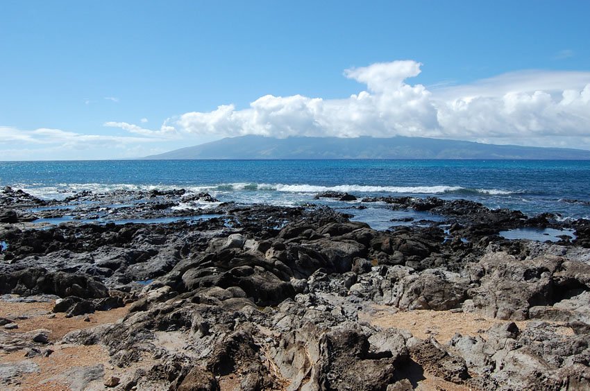 Black lava rocks