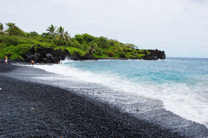 Black sand of volcanic origin