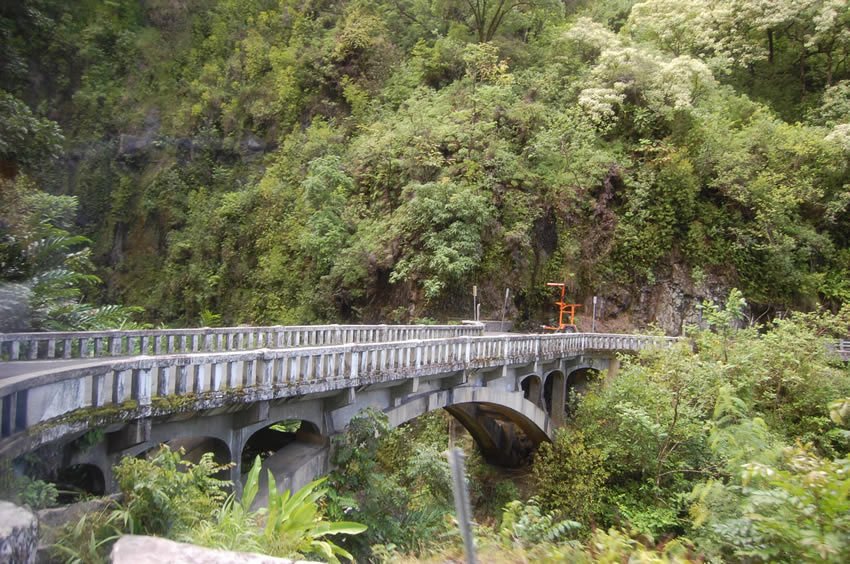 One of the road's many bridges